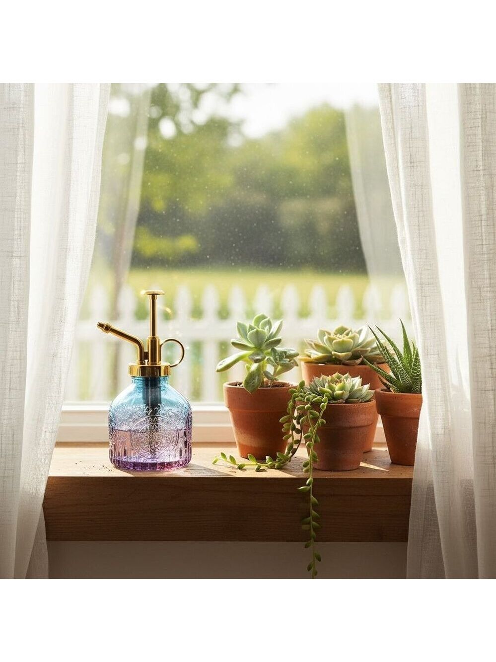 Blue Purple Glass Plant Mister Spray Bottle 6oz Orchid Bonsai Air Plant Mister - Picture 8 of 12